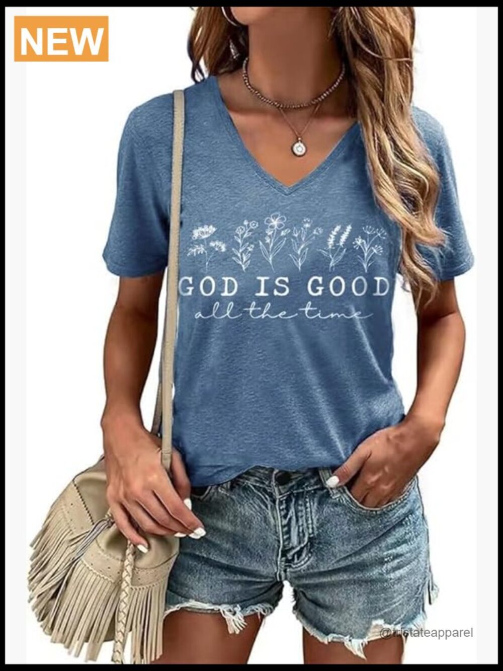 Vintage Boho Floral Graphic V-Neck Short Sleeve T-Shirt